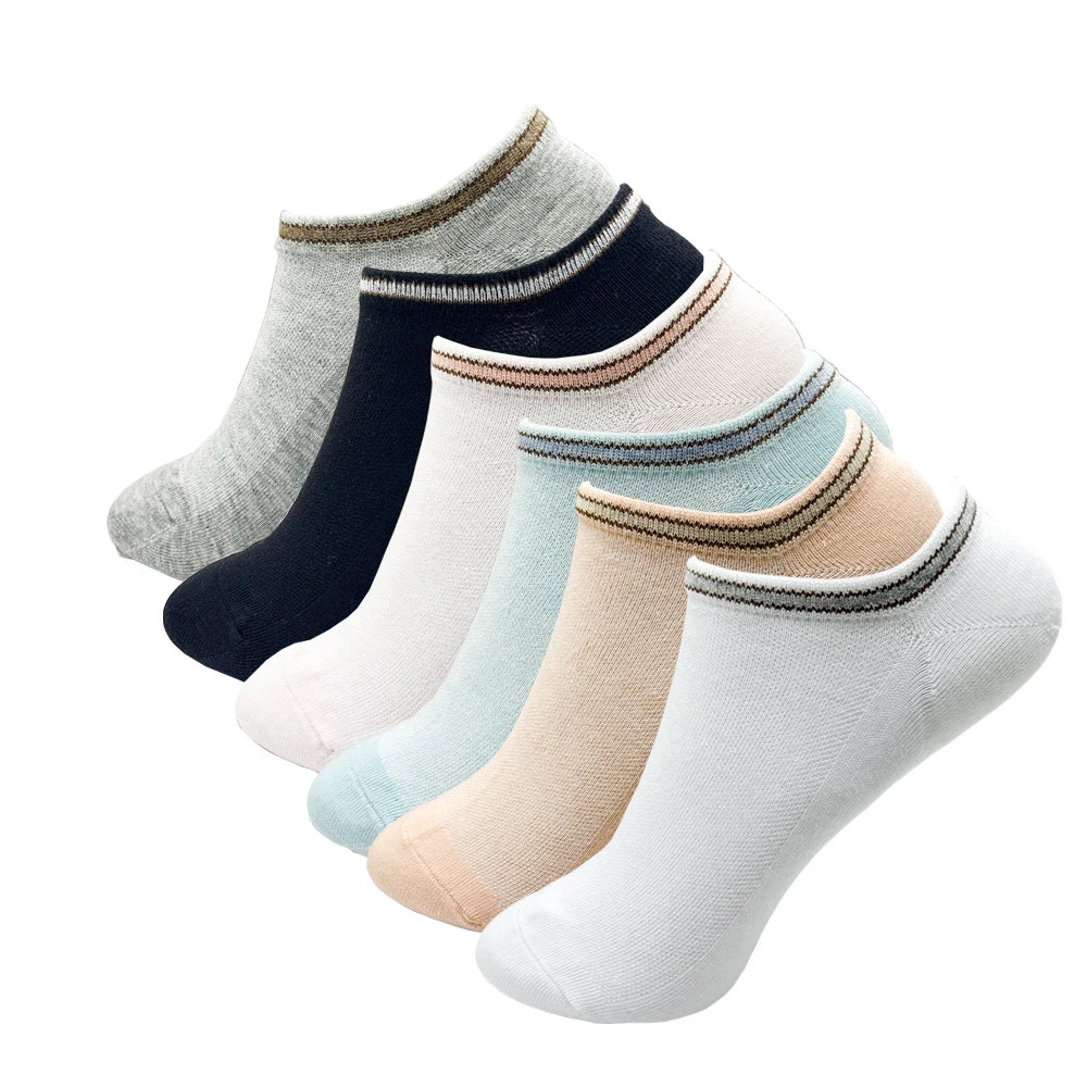 4 Pairs Cotton Women's Boat Socks No Show