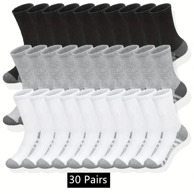 Unisex Crew Sports Socks, 10, 20 or 30 Pairs