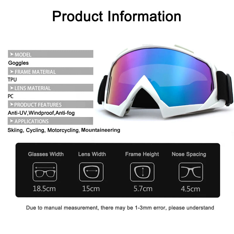 Windproof Anti-Fog Ski and Motorcycle Goggles, image 7 of 19