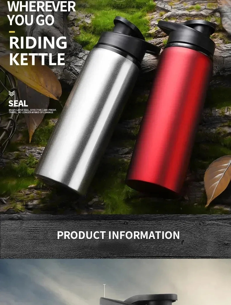 Portable Stainless Steel Water Bottle Bicycle Riding Drinking