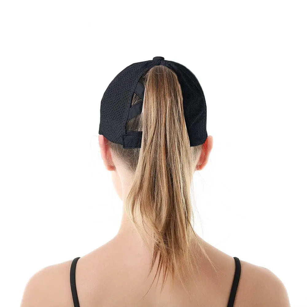 Quick Dry Ponytail Baseball Caps Women Criss Cross