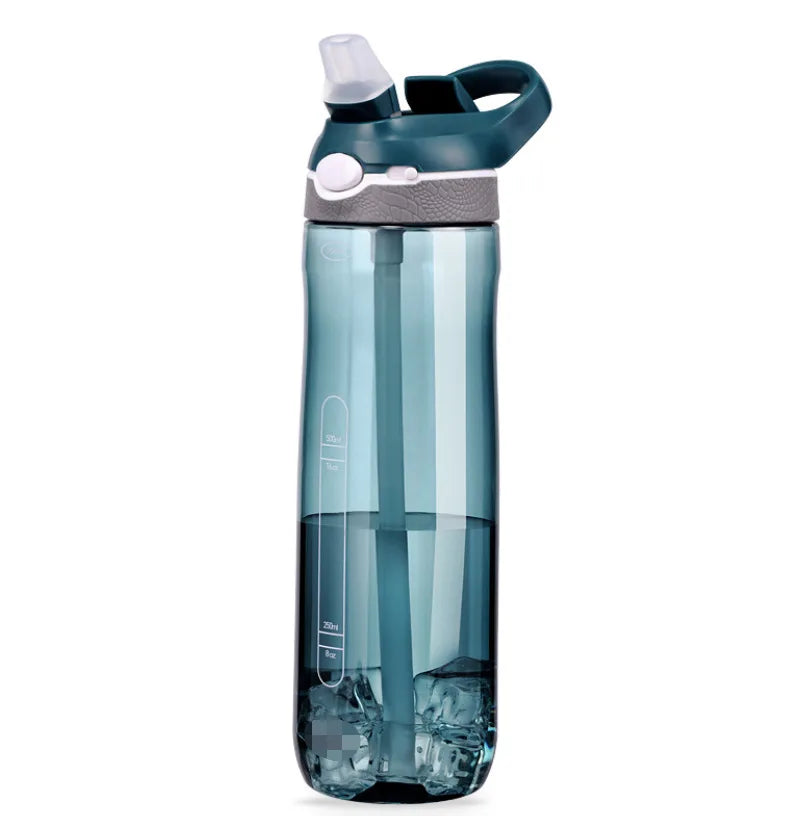 750ml/1000ml Tritan Material Water Bottle Straw Eco-Friendly Durable