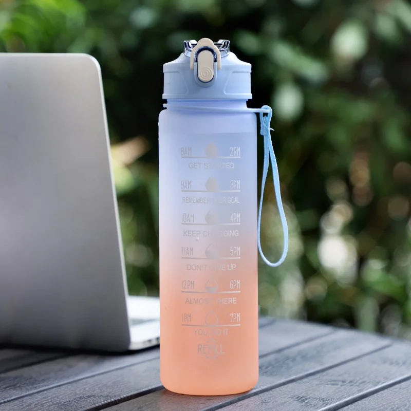 Motivational Sport Water Bottle, Leakproof Drinking Bottles, Outdoor