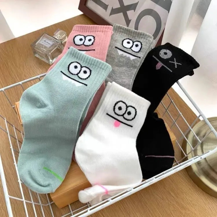 5 Pairs Letter Print Socks Comfy & Breathable