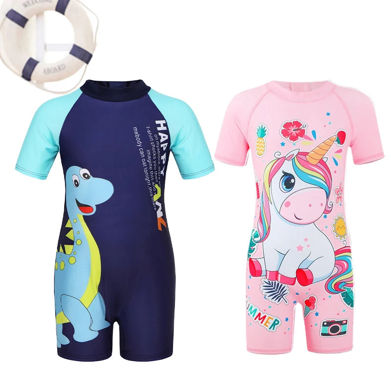 Kids' Short-Sleeve One-Piece Swimsuit, image 2 of 24