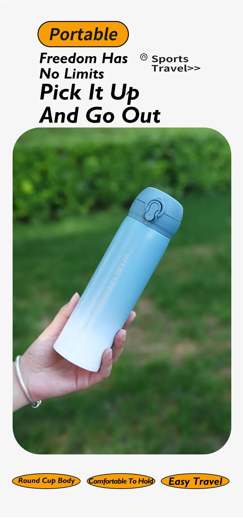 350/450ml Gradient Portable Thermal Insulation Vacuum Tumbler Cup