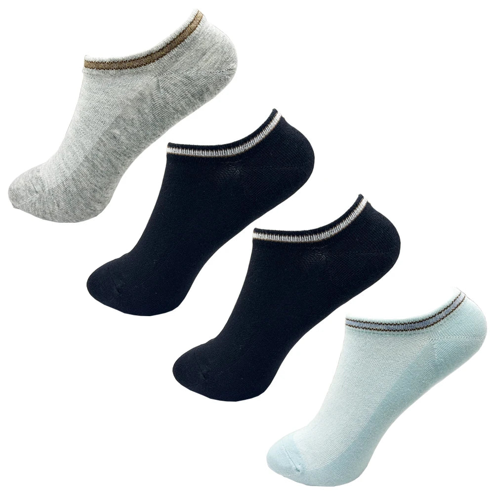 Women's Cotton No-Show Socks, 4 Pairs