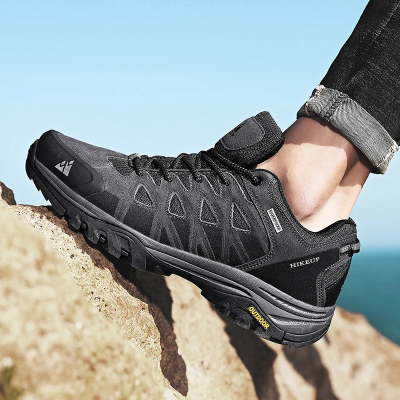 HIKEUP Men's Breathable Lace-Up Hiking Shoes