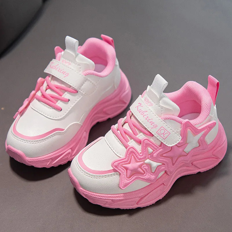 Girls' Chunky Platform Trainers, PU Leather