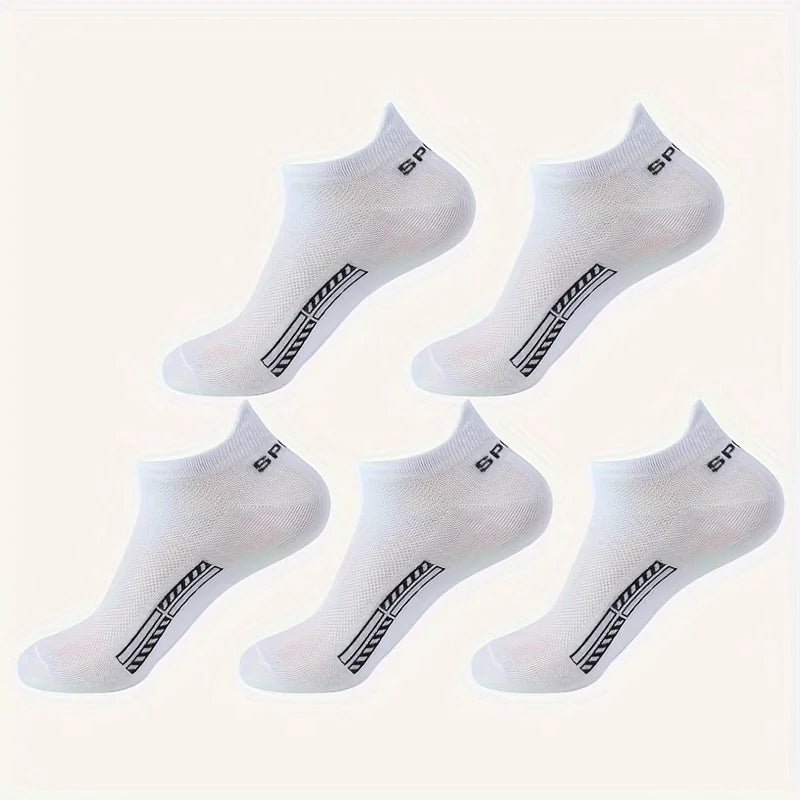 Men's Cotton Short Socks, 5 or 10 Pairs