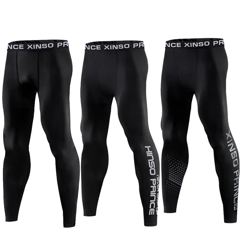 Men's Quick-Dry Compression Gym Leggings, image 2 of 13