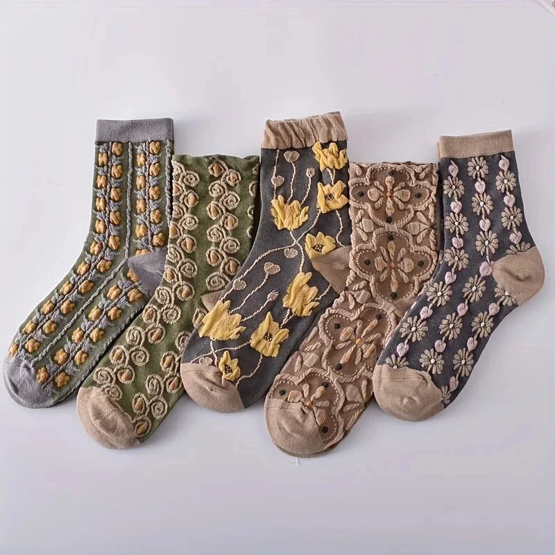 Letter Print Breathable Socks, 2-10 Pairs, image 29 of 48