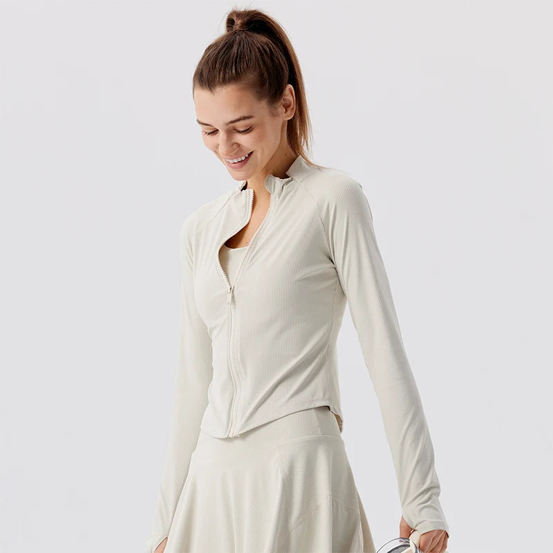 Summer Yoga Coat Women Yoga Fitness Wear Zipper