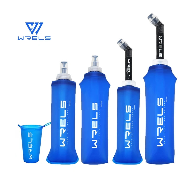 WRELS Folding Water Bottle TPU BPA-Free Collapsible Soft