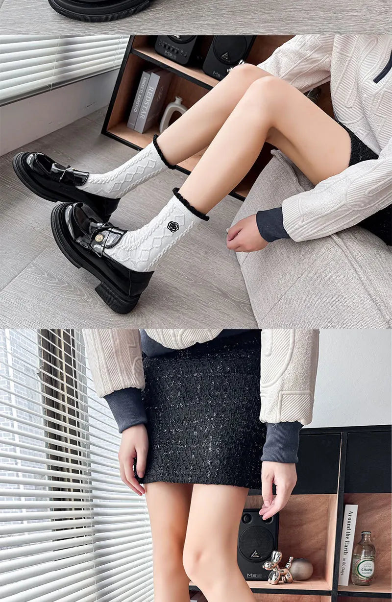Women's Retro Embroidered Heart or Flower Socks, image 11 of 15