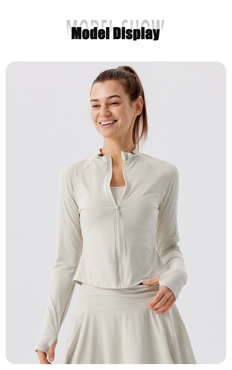 Summer Yoga Coat Women Yoga Fitness Wear Zipper