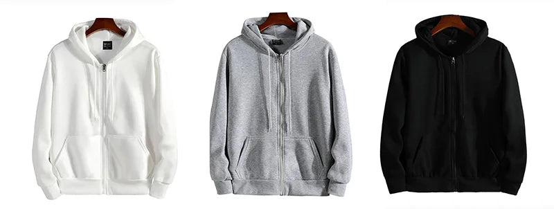 Zipper Hoodies Autumn Winter Men's New Long Sleeve