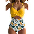 Sexy Hollow Cross Sling Swimwear Color Matching Backless
