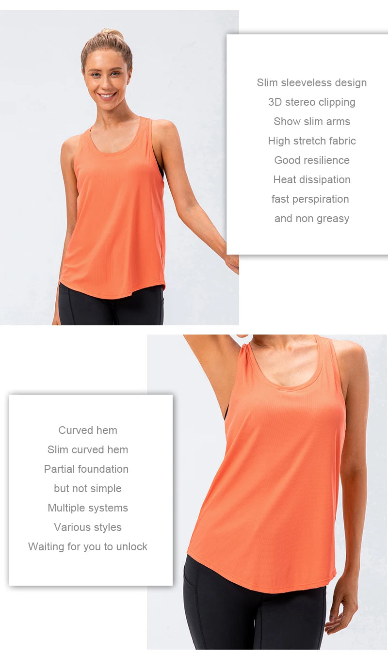 Women Sport tank Tops Loose Yoga Tops Quick