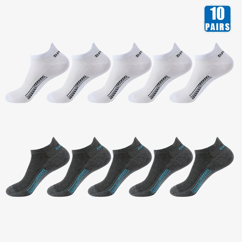 5/10 Pairs Cotton Men's Short Socks Crew Ankle