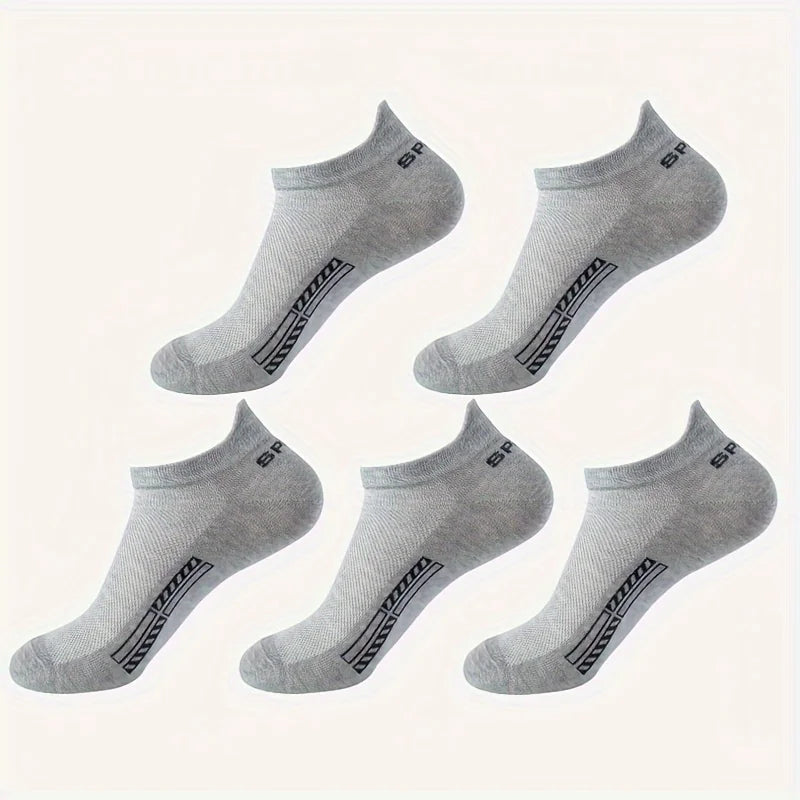 Men's Cotton Short Socks, 5 or 10 Pairs