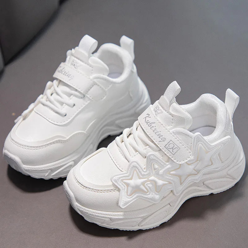 Girls' Chunky Platform Trainers, PU Leather, image 4 of 17