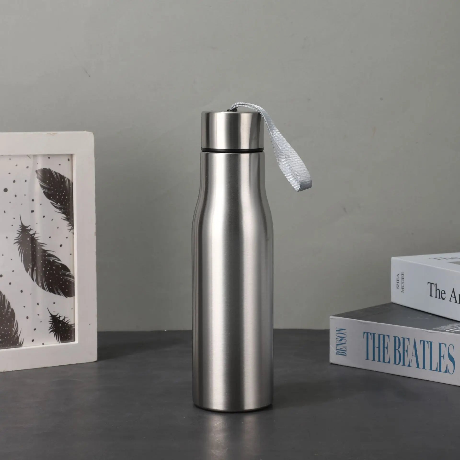 Stainless Steel Sport Water Bottle 1000ml Single-layer Rugged