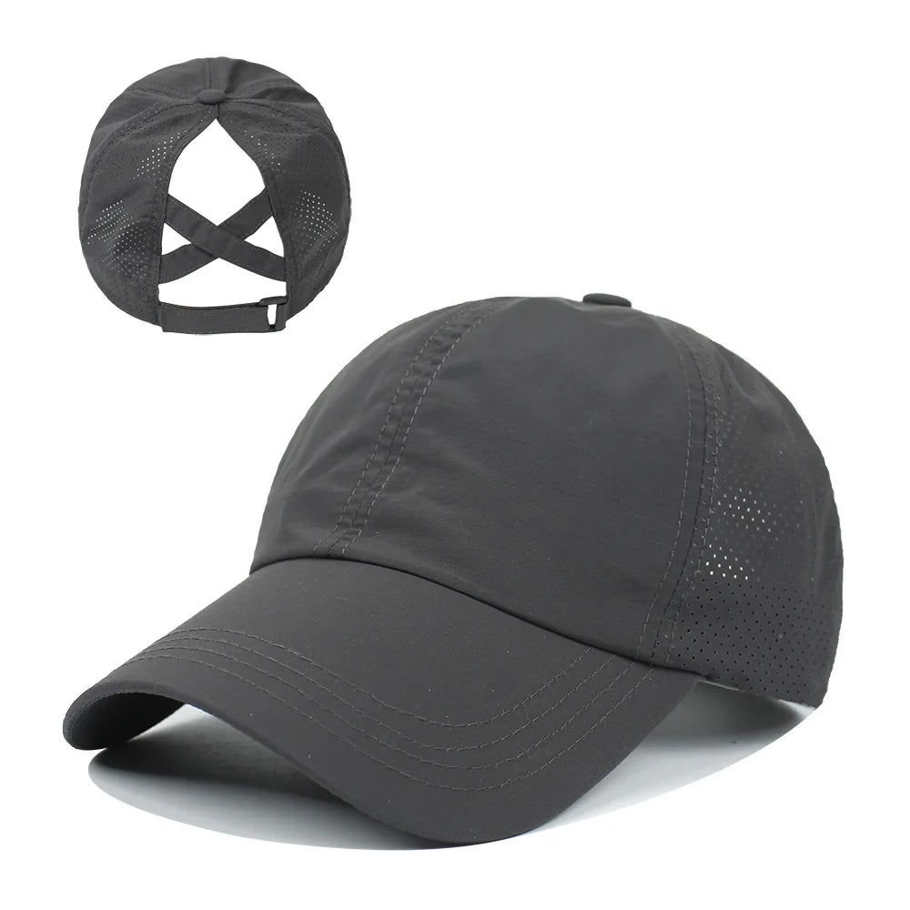 Women's Cross-Back Ponytail Baseball Cap, image 26 of 26