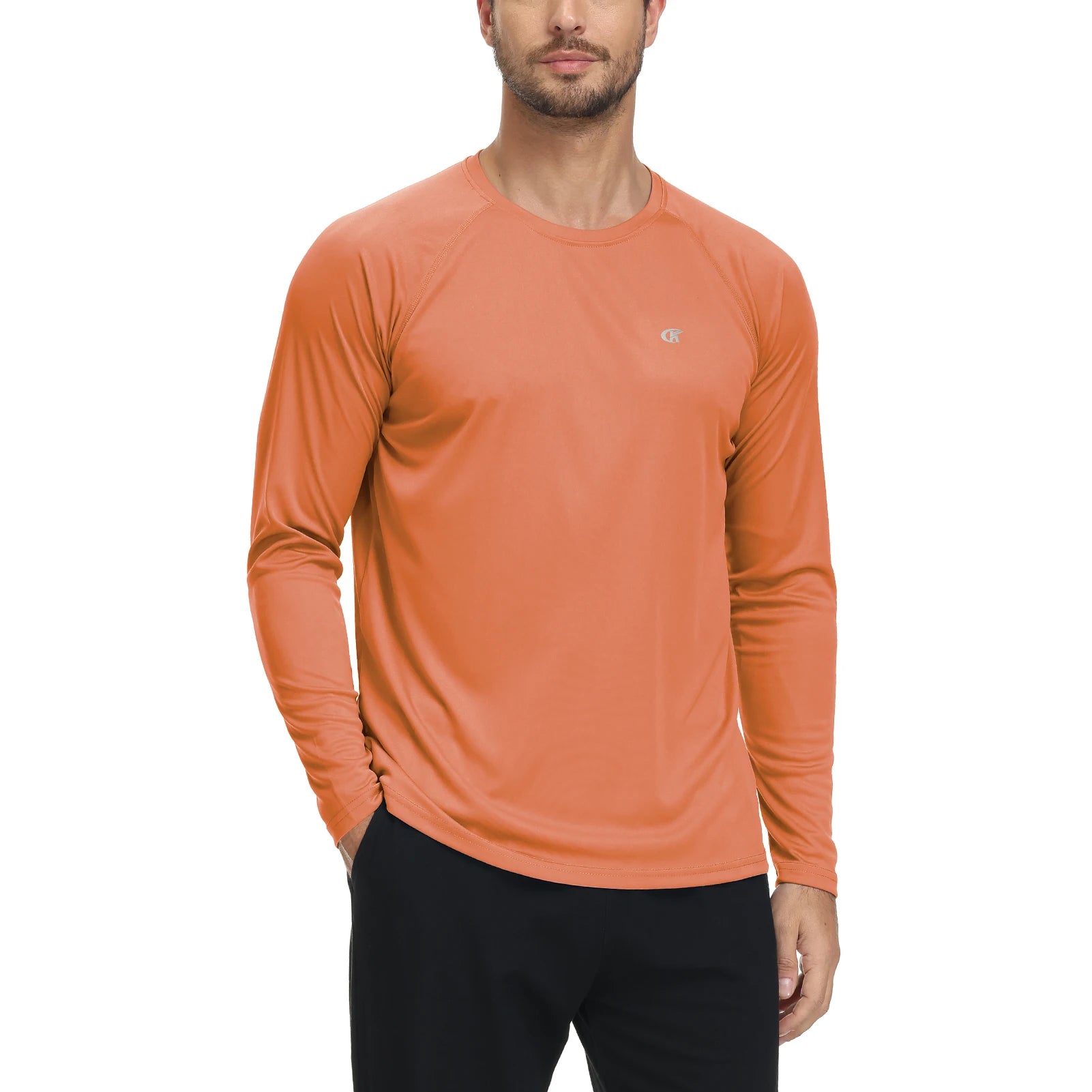 Men UPF 50+ Long Sleeve T-Shirt, Rash Guard
