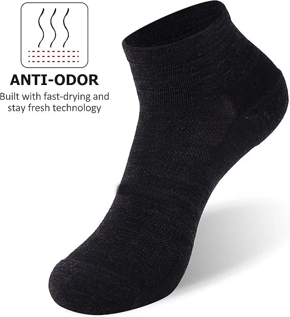 Unisex 65% Merino Ankle Socks, 1, 3 or 4 Pairs