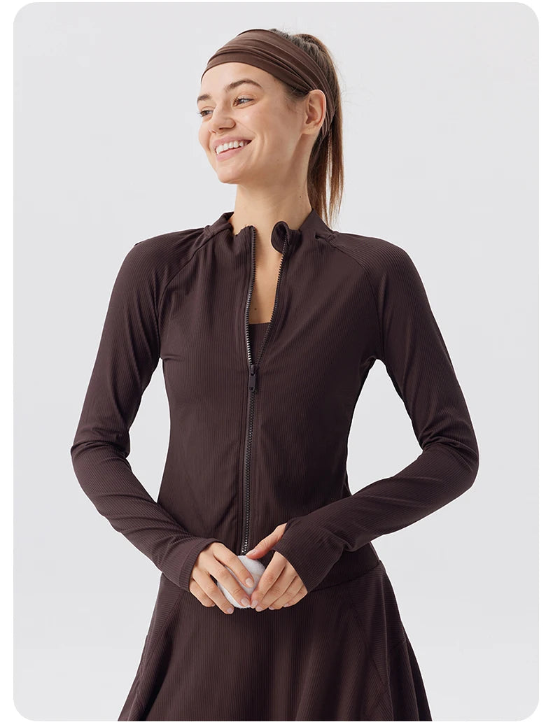 Summer Yoga Coat Women Yoga Fitness Wear Zipper