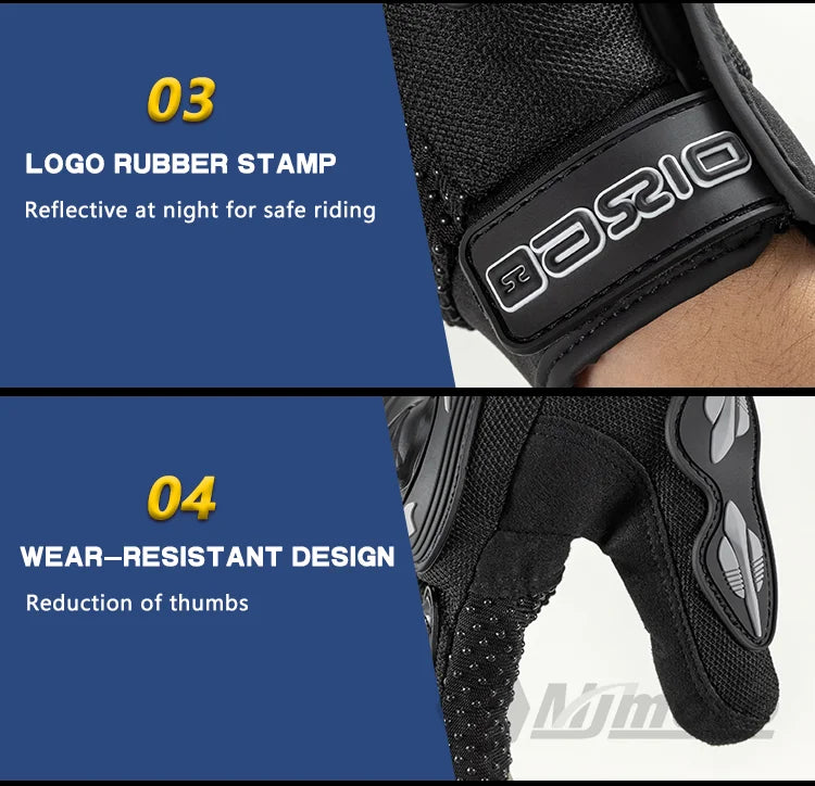 Summer Breathable Full Finger Motorcycle Gloves Non-slip Wear-resistant