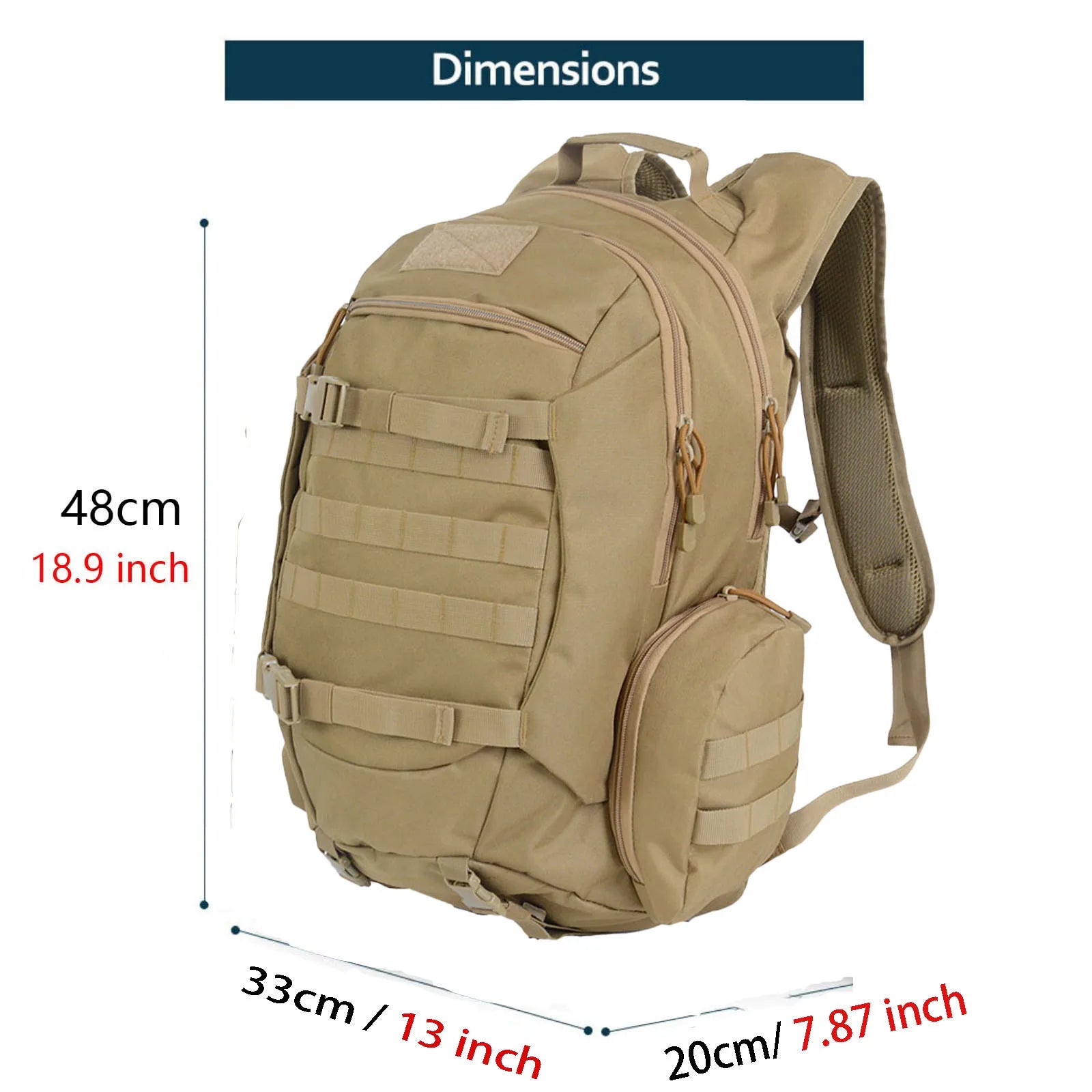 45L Waterproof Fishing Hunting Backpack Outdoor Rucksacks Tactical