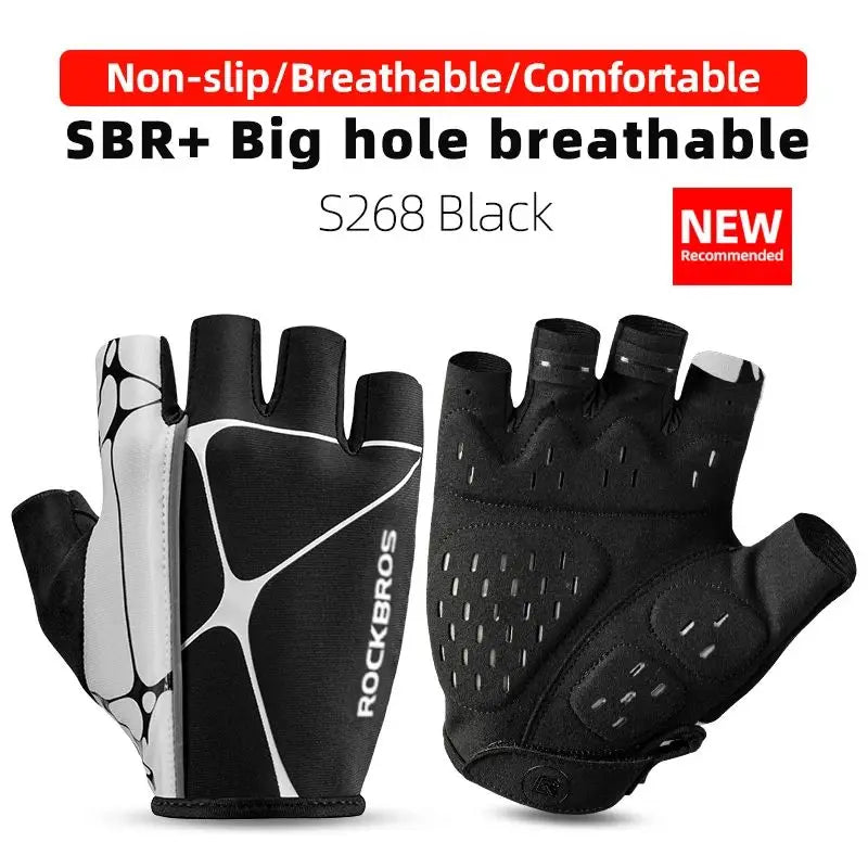 ROCKBROS Cycling Gloves Half Finger Shockproof Wear Resistant