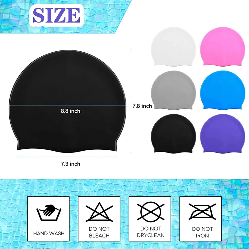 Unisex Waterproof Silicone Swimming Cap, image 12 of 32