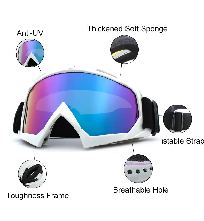 Skiing Goggles Windproof Cycling Motorcycle Goggles Winter Anti-Fog