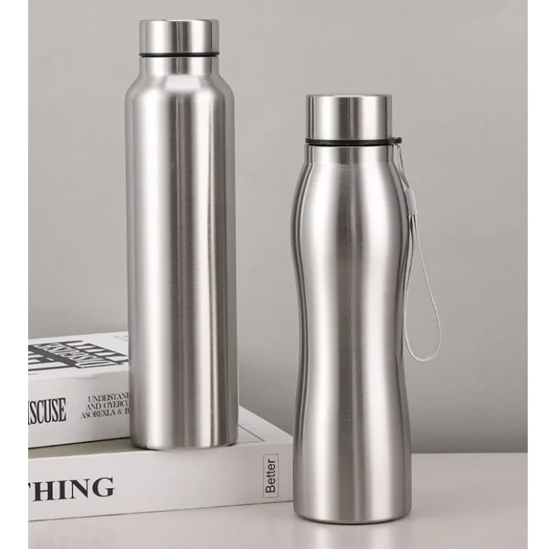 Stainless Steel Sport Water Bottle 1000ml Single-layer Rugged