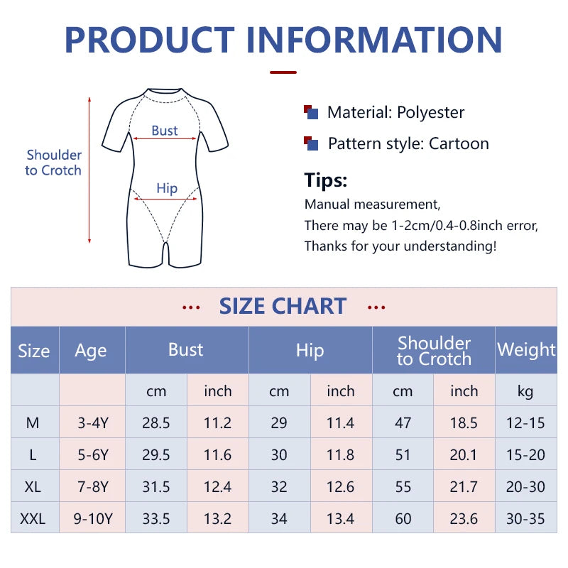 Baby Boy One-piece Swimsuit Short Sleeve Swimwear Kids