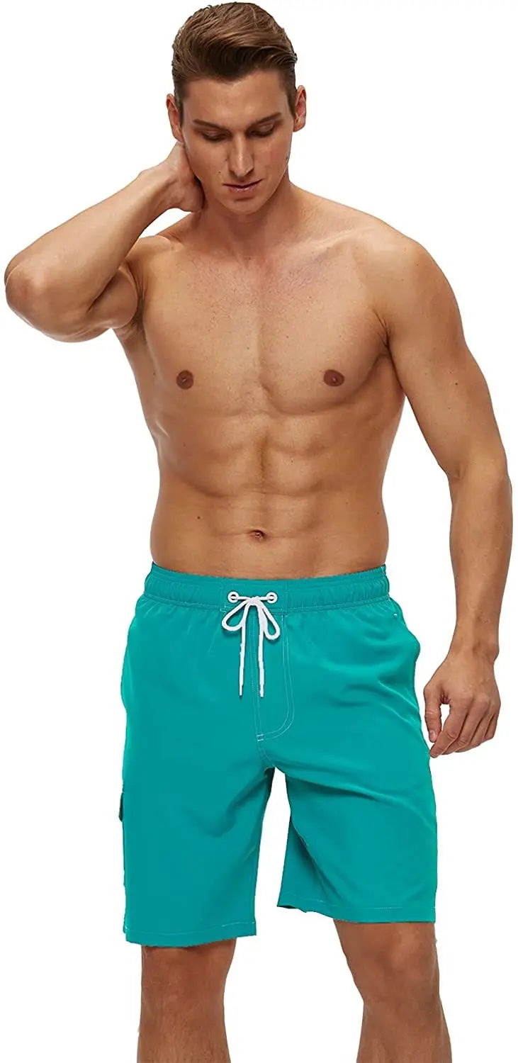 Men's Summer Beach Shorts Swimsuits Mesh Lined Swimwear