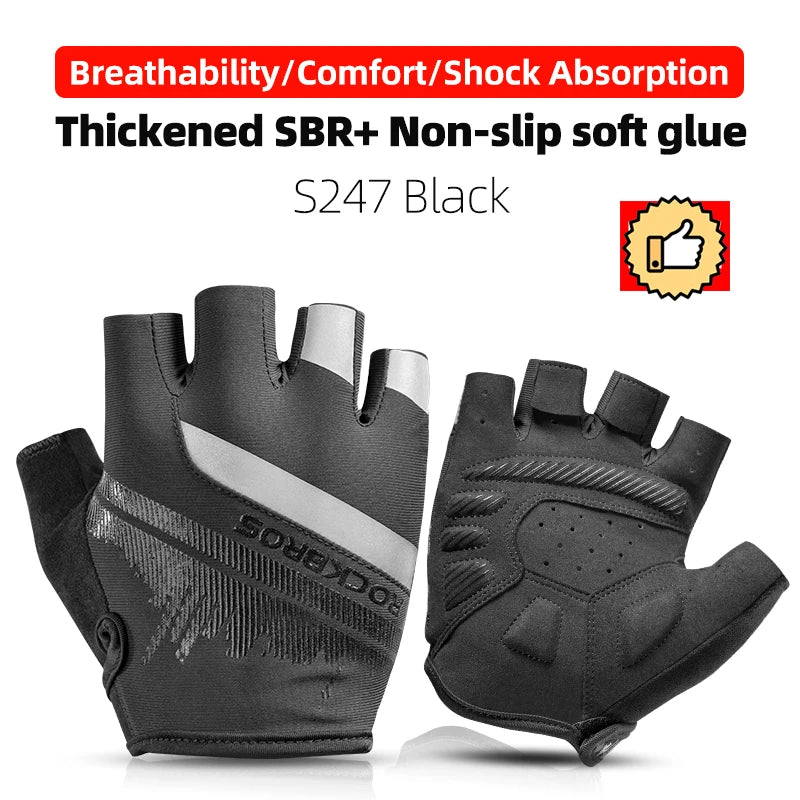 ROCKBROS Cycling Gloves Half Finger Shockproof Wear Resistant