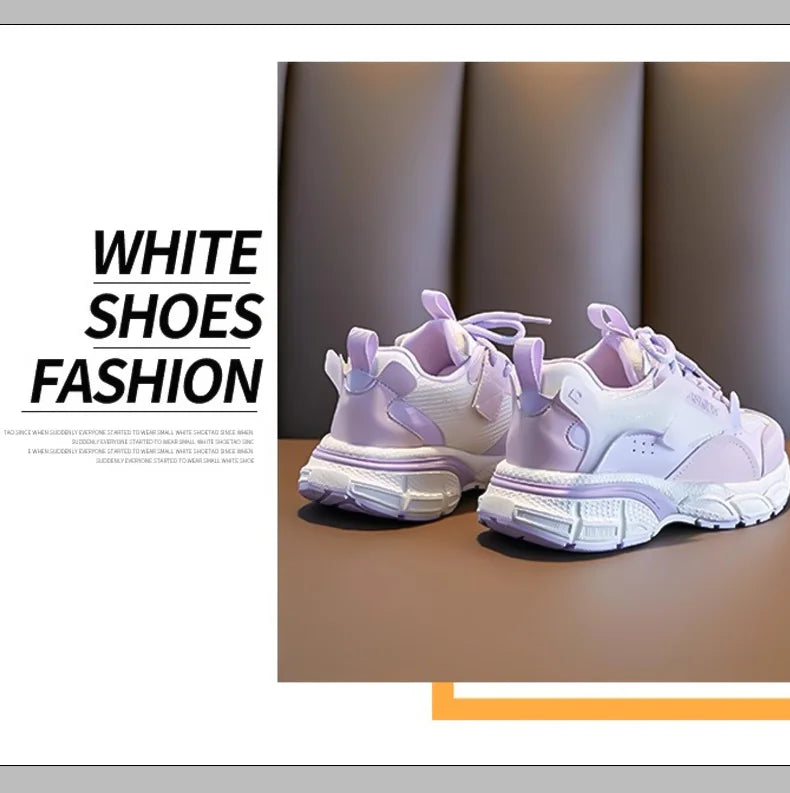 Girls' Spring-Autumn New Sports Shoes: Breathable Mesh Upper