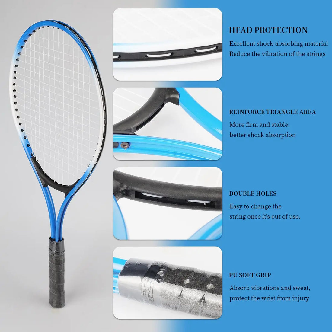 Tennis Racket Set, 2 Rackets with Carry Bag