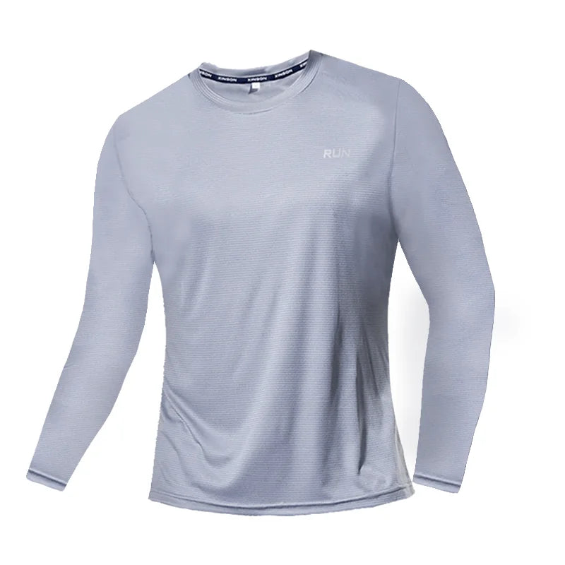 Summer Ice Silk Long Sleeve T-Shirt Men 2023