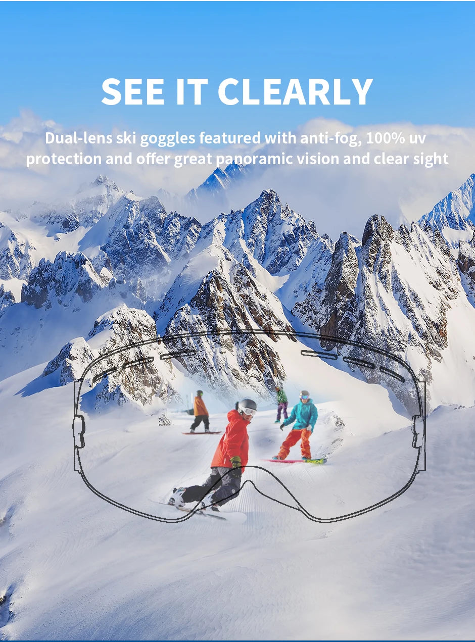 NATFIRE Unisex Anti-Fog Ski Goggles