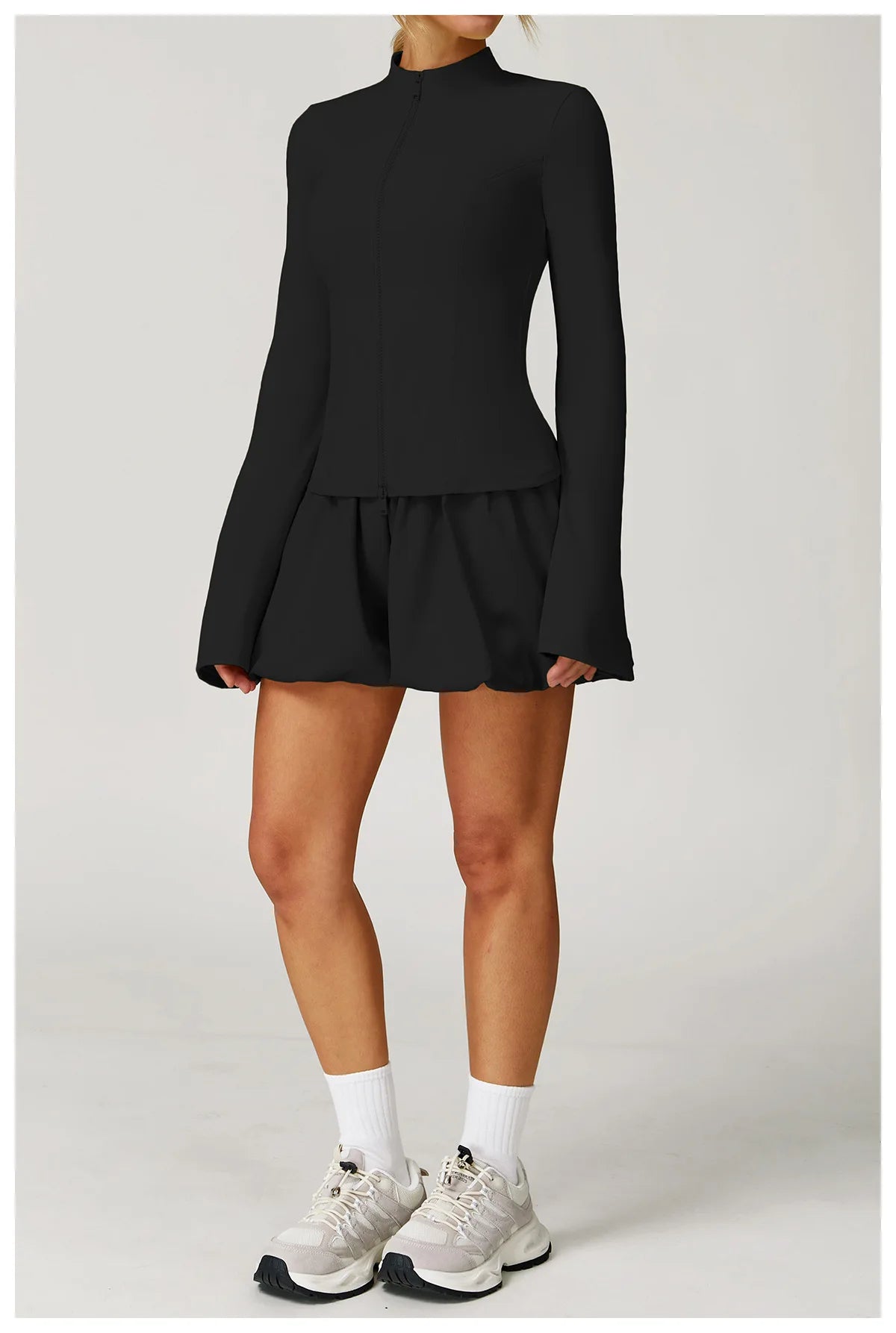 Zipper Jacket Women Yoga T-shirts Solid Sports Top