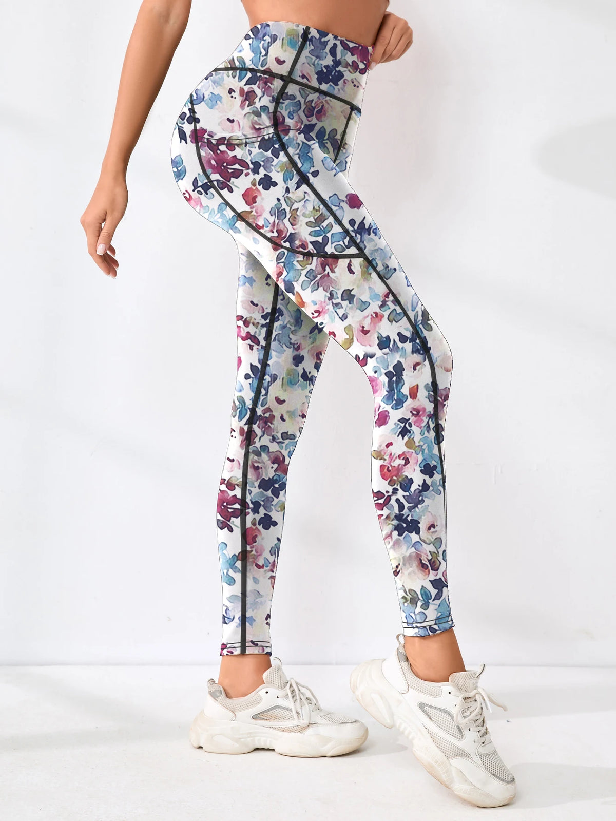 Women's Printed High-Waist Pocket Leggings, image 3 of 14