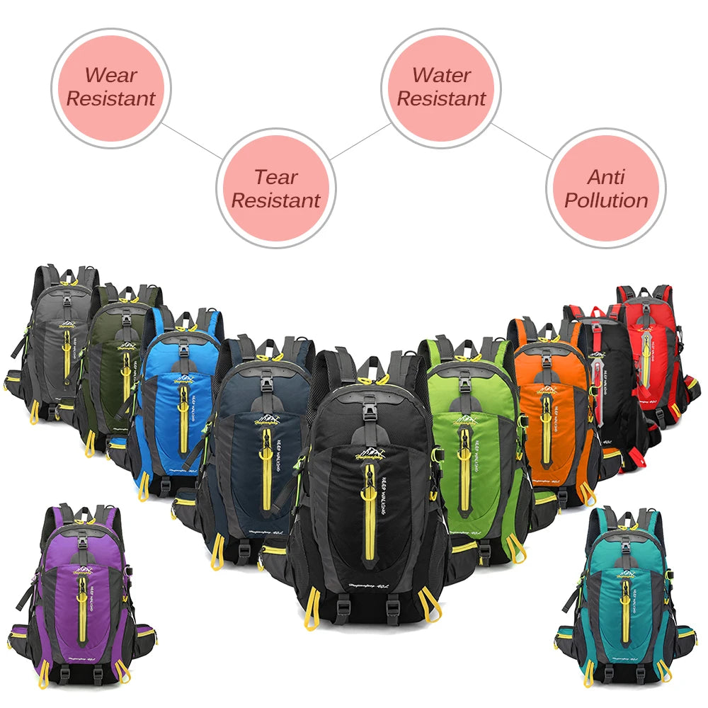 40L Water Resistant Travel Backpack Camping Hiking Laptop