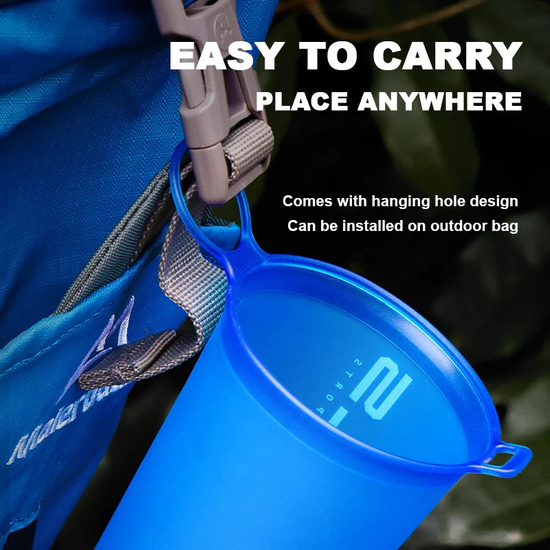 WRELS Folding Water Bottle TPU BPA-Free Collapsible Soft