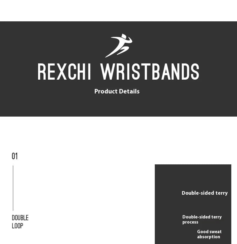 Unisex Terry Knit Sports Wristbands, Pair