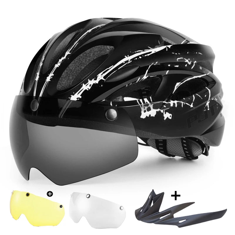 PJT Lightweight Breathable Goggles Bicycle Helmet 4 1